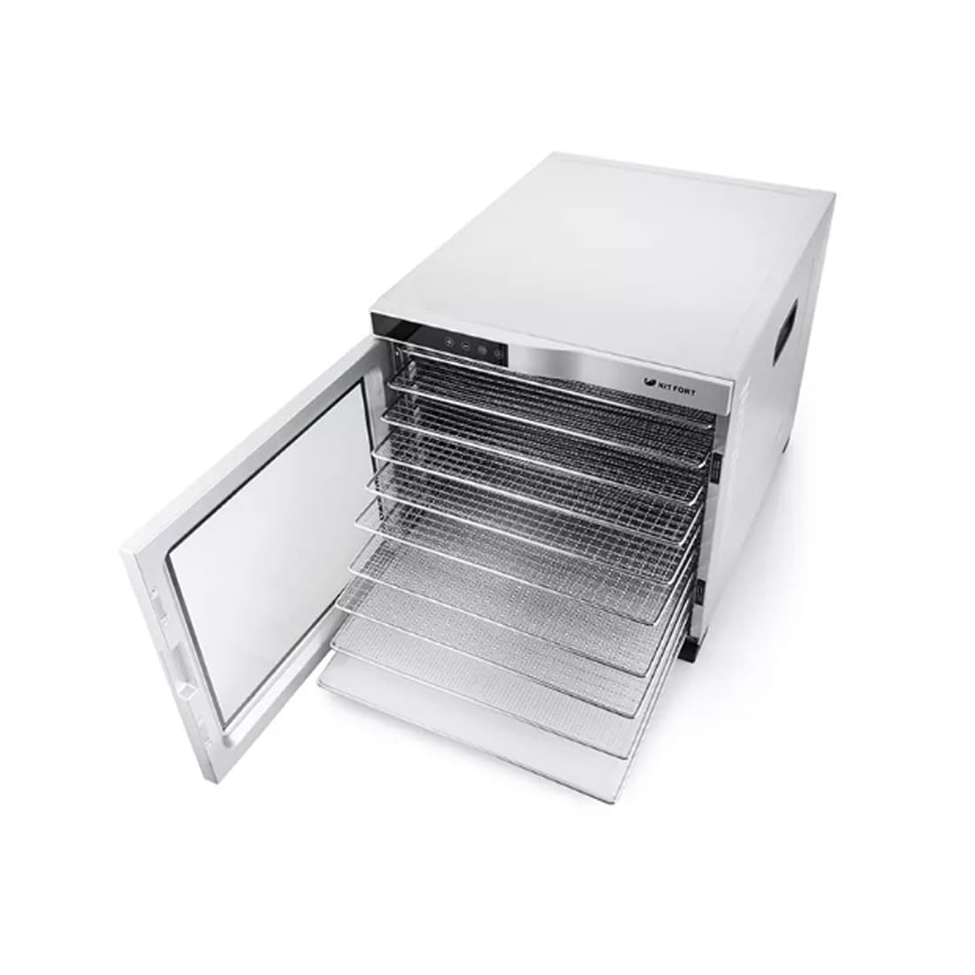 Сушилка для овощей и фруктов, Kitfort, КТ-1910, (Professional, Series), Количество поддонов 10, Мощность 1000 Вт, Обдув Горизонтальный, Цвет серый
