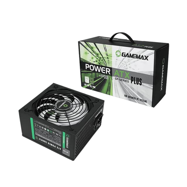 Блок питания, Gamemax, GP 550W, 2124-0550R0052, 215105500004, 550W, ATX, Bronze, APFC, 20+4 pin, 4+4pin, 5*Sata, 3*Molex, 1*PCI-E 6+2 pin, Non-modular, Вентилятор 14см, 150х140х86мм, Чёрный