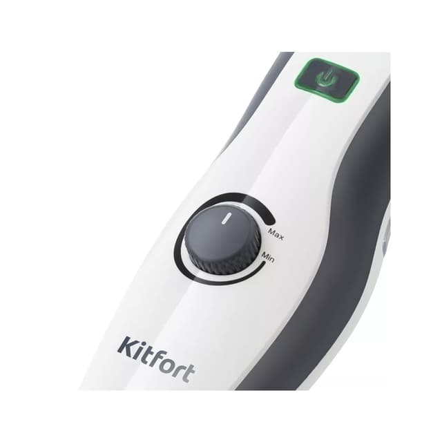 Паровая швабра, Kitfort, KT-1006, Объем бака для воды 450 мл, Регулятор мощности есть, Готовность 30 сек, Время непрерывной работы 55 мин, Питание и производительность, Мощность 1500 Вт, Цвет белый