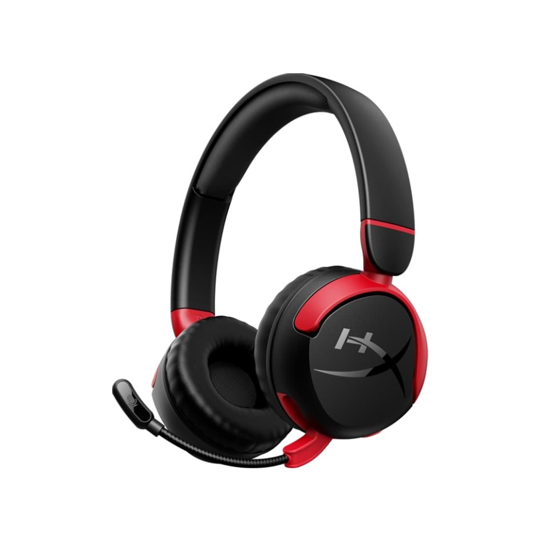 Гарнитура, HyperX, 7G8F1AA, Cloud Mini - Wireless (Black), Микрофон съёмный гибкий, Динамики 30 мм, 114 Ом, 20-20000 гц, Блок управления звуком USB удлинитель, Беспроводные, Чёрный-Красный