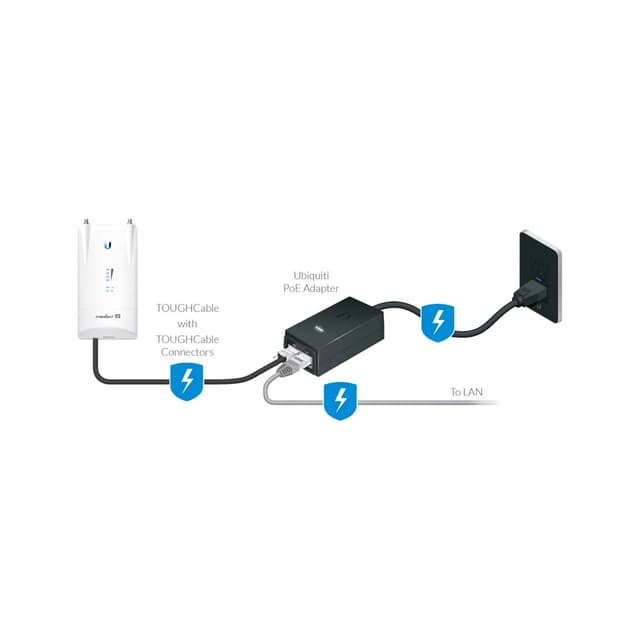 PoE адаптер, Ubiquiti, POE-50-60W, PoE Injector 50VDC 60W, passive PoE, 10/100/1000Mbps Ethernet, 100–240V AC, 50В, 60W