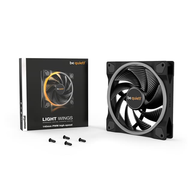 Вентилятор для компьютерного корпуса, Bequiet!, Light Wings, BL075, 140мм Light Wings PWM high-speed, ARGB LED, 2200 об.мин, 71.7/121.8 CFM, 31 dB(A), 4-pin PWM/3-pin ARGB, 140 x 140 x 25мм, Чёрный