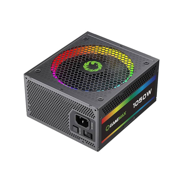 Блок питания, Gamemax, RGB-1050 PRO 5.1 Gold, 2109-1050B0053, 213610500027, 1050W, ATX 3.1, Gold, APFC, 20+4 pin, 2*4+4pin, 10*Sata, 3*Molex, 4*PCI-E 6+2 pin, 1*FDD, Modular, Вентилятор 14 см, Подсветка RGB, Чёрный