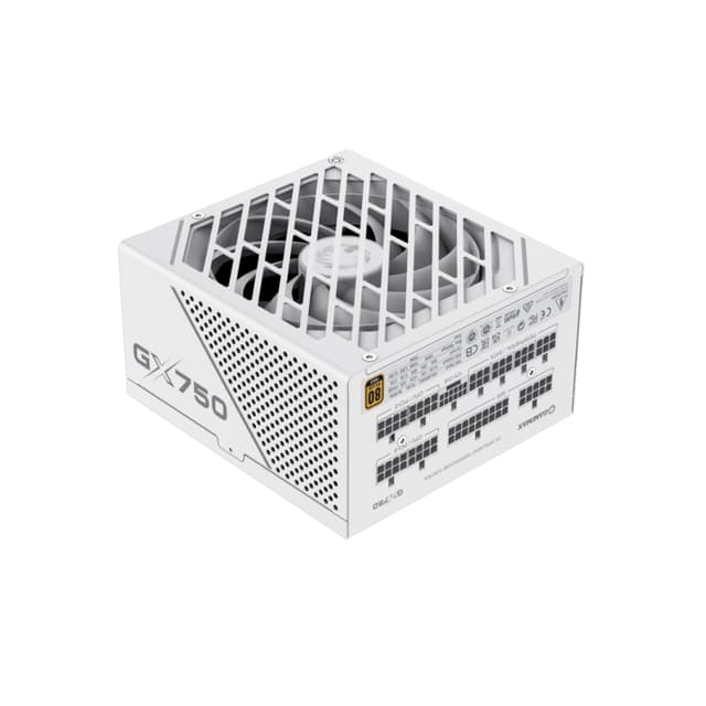 Блок питания, Gamemax, GX-750 PRO WT PCIE 5.0 ATX 3.1, 214607500021, ATX 3.1, Gold, APFC, 20+4 pin, 2*4+4 pin, 6*Sata, 3*Molex, 4*PCI-E 6+2 pin, 12VHPWR, Модульный, Вентилятор 13,5см, 160х150х86мм, Белый