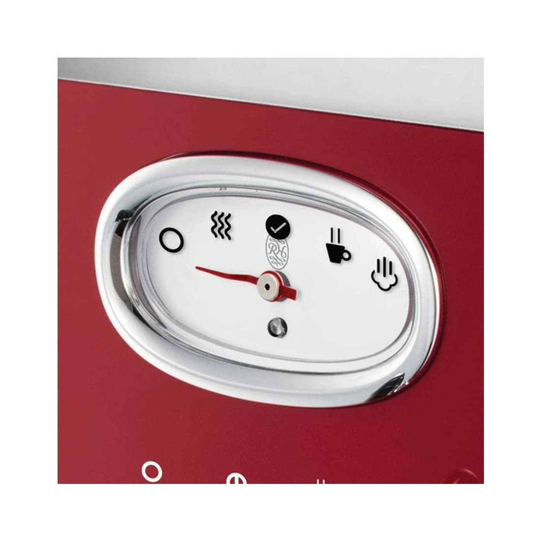 Кофеварка рожковая, Russell Hobbs, 28250-56, Мощность 1300Вт, Молотый тип используемого кофе, Объем 1.1л, Механическое управление, Давление 15 бар, Заваривание, Приготовление на пару, Предварительный нагрев, Красный