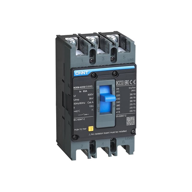 Автоматический выключатель, CHINT, 205889 NXM-63S/3P, 63A 25кА