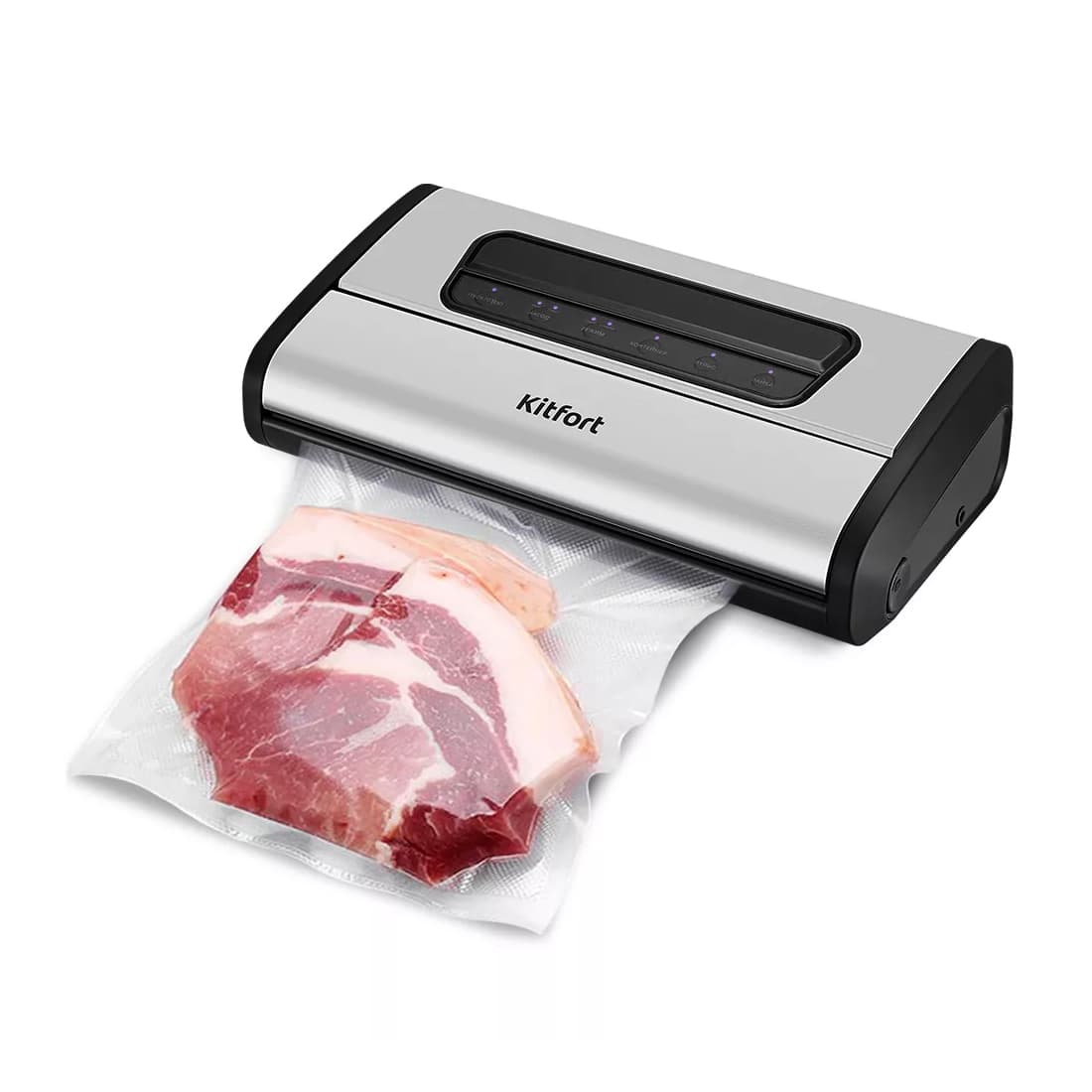 Вакууматор, Kitfort, КТ-1519, Производительность 9 л/мин, Давление сжатия 0.95 Бар, Ширина шва 3 мм, Cеребристый