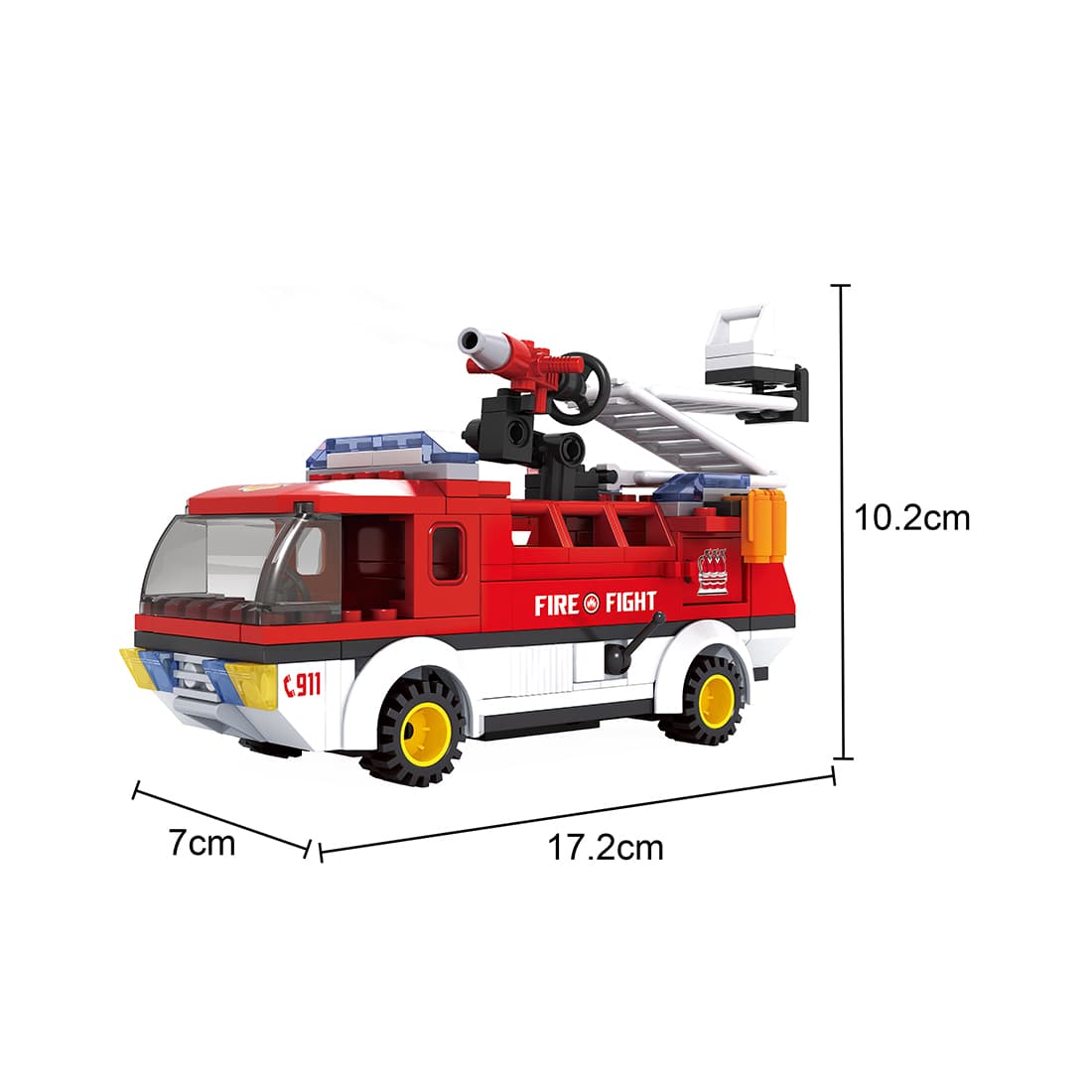 Игровой конструктор, Keyixing, 21503, Пожарная бригада, Мобильный отряд пожарных, 2 минифигурки, 196 деталей, Цветная коробка