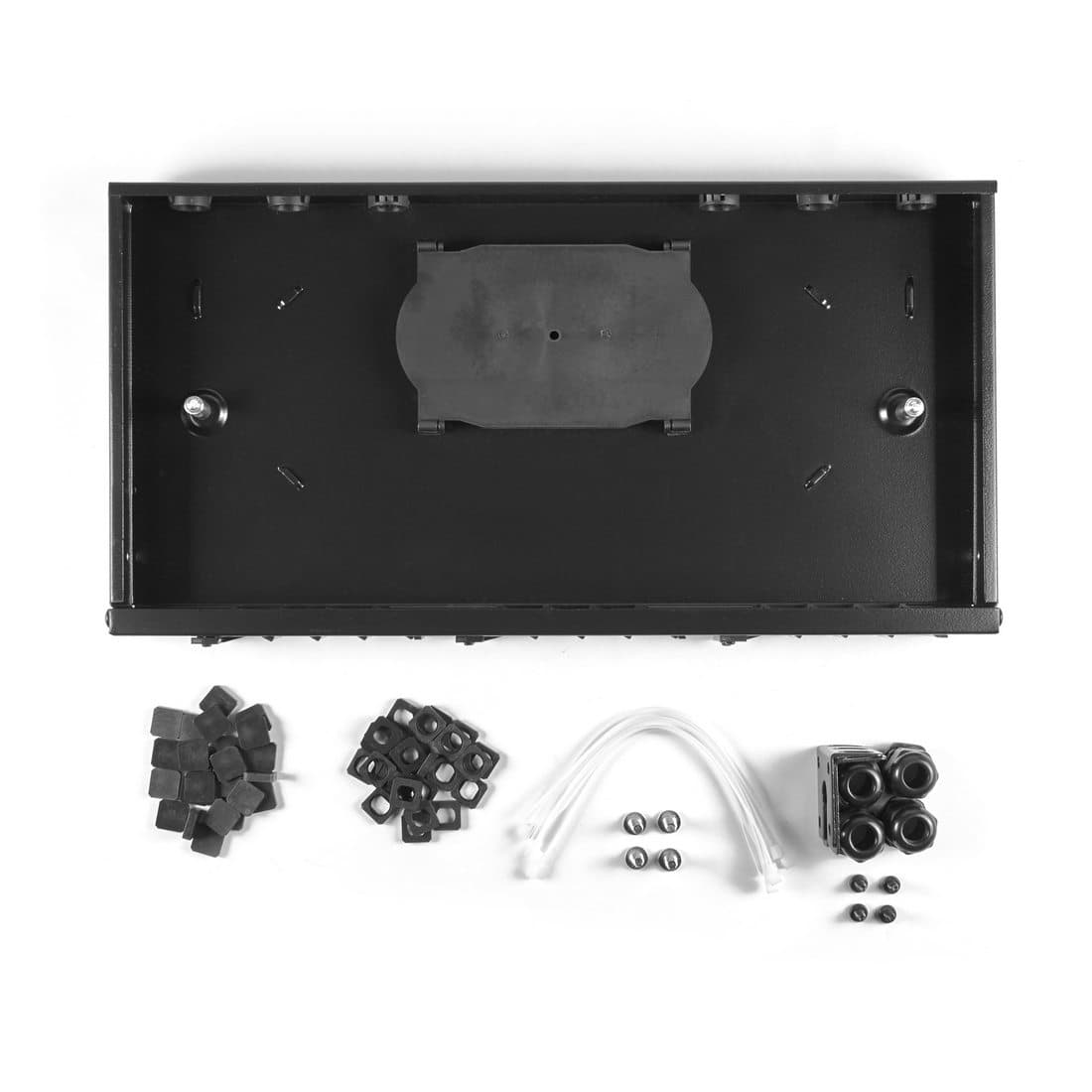 Оптический кросс, SHIP, F-N1, 19" (1U), 24 Порта, FC/SC/ST Simplex LC Duplex, Универсальный, Без адаптеров, Чёрный