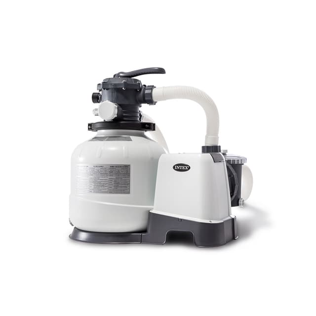 Фильтрующий песочный насос Krystal Clear для бассейнов, INTEX, 26648, Пластик, 10599 л/час., Встроенный таймер и манометр, Серый, Цветная коробка