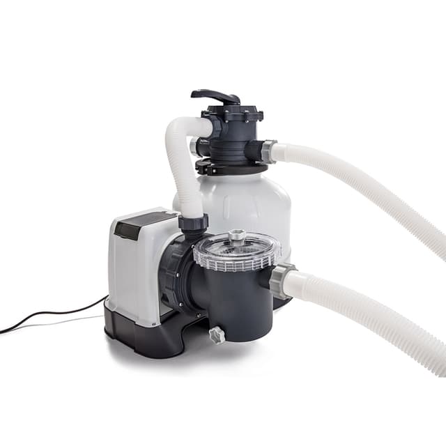 Фильтрующий песочный насос Krystal Clear для бассейнов, INTEX, 26648, Пластик, 10599 л/час., Встроенный таймер и манометр, Серый, Цветная коробка