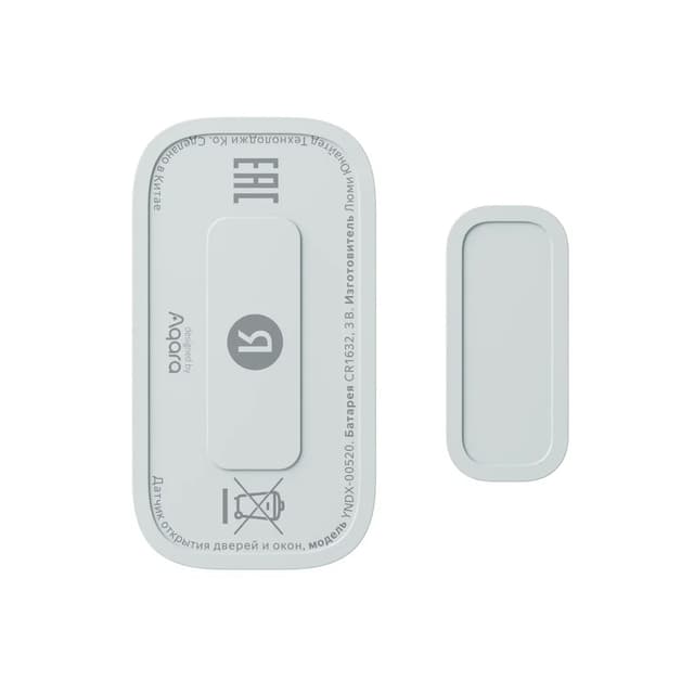 Датчик открытия дверей и окон, Яндекс, YNDX-00520 с Zigbee, 3 Вт, 2400 – 2483,5 МГц, CR1632, Экосистема Яндекс, белый