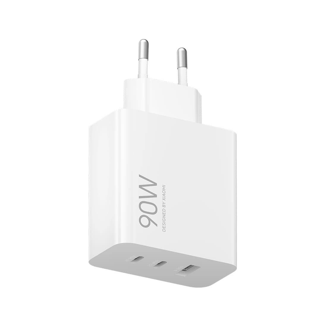 Адаптер питания, Xiaomi, 90W HyperCharge Power Adapter (3-Port) EU, BHR087MEU/MDY-19-EK, 3,6-5,0 В  3,0 А (15,0 Вт макс.) / 5,0-20,0 В - 6,1-4,5 А (90,0 Вт макс.), 2 Порта Распределение 67 Вт + 18 Вт, Стандарт Xiaomi HyperCharge, 55.5  74.8  30 мм, Вес ~130 г, Белый