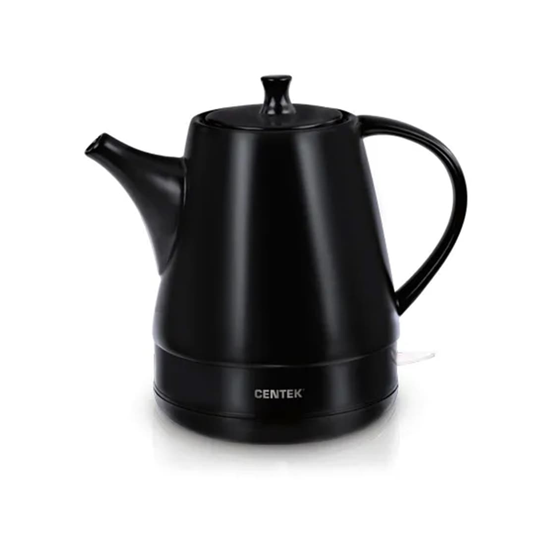 Чайник электрический, Centek, CT-0063, 1.2л, 1500W, Чёрная керамика, Матовый корпус, Черный