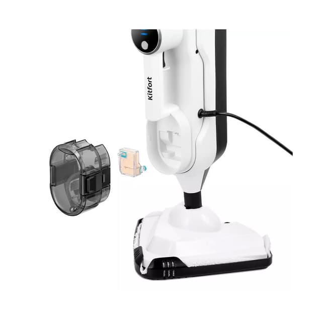 Паровая швабра, Kitfort, КТ-1072, "2 в 1", Мощность 1300 Вт, 3 уровня подачи пара, Непрерывная работа до 19 мин, Цвет белый