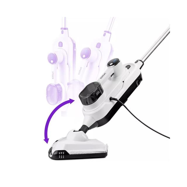 Паровая швабра, Kitfort, КТ-1072, "2 в 1", Мощность 1300 Вт, 3 уровня подачи пара, Непрерывная работа до 19 мин, Цвет белый