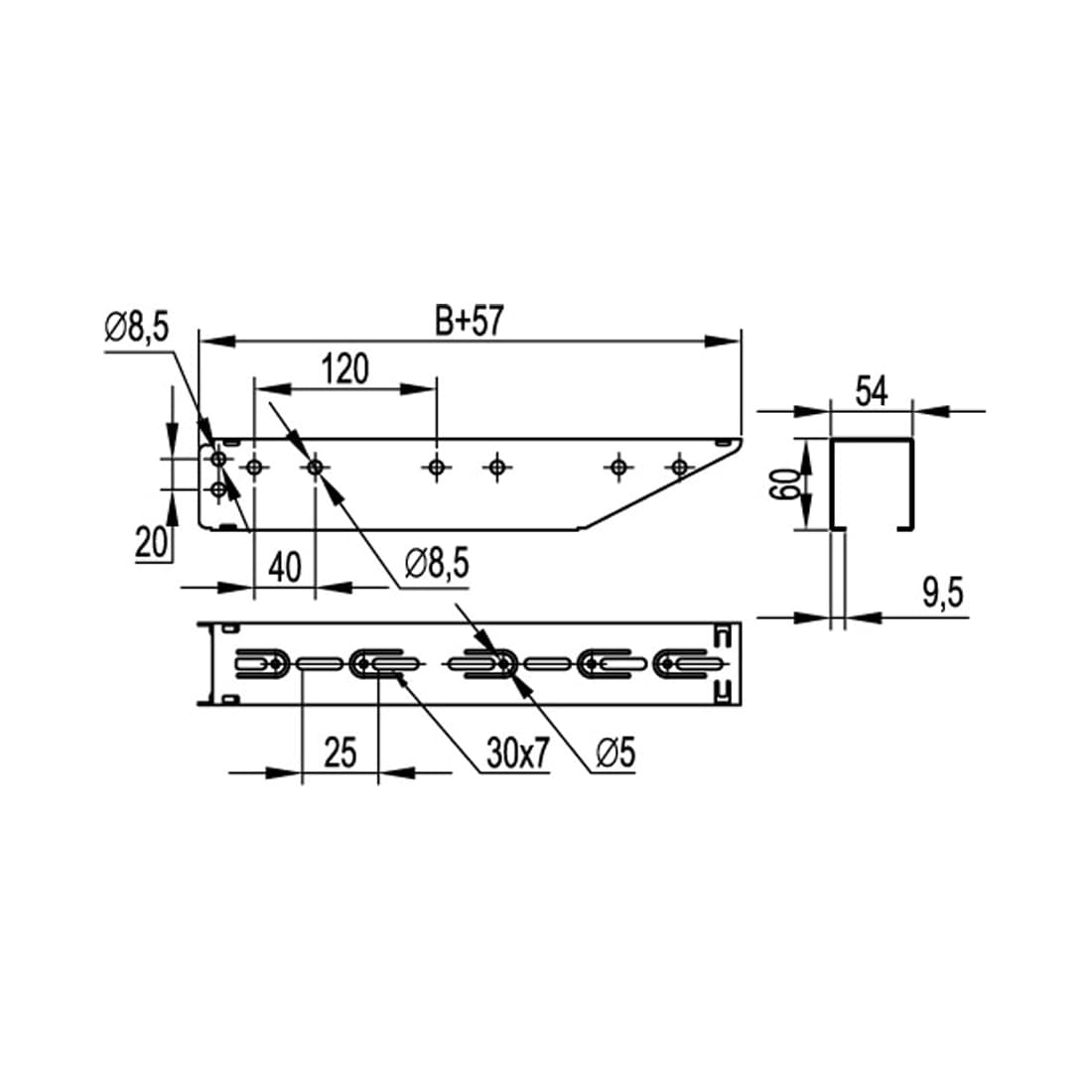 Консоль, DKC, BBF5020, быстрой фиксации осн.200 мм