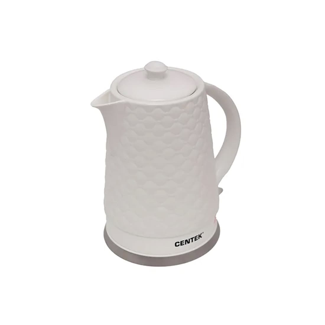 Чайник электрический, Centek, CT-0061, 2.0л, 2000W, Супербелая керамика, Рельефный корпус, Белый