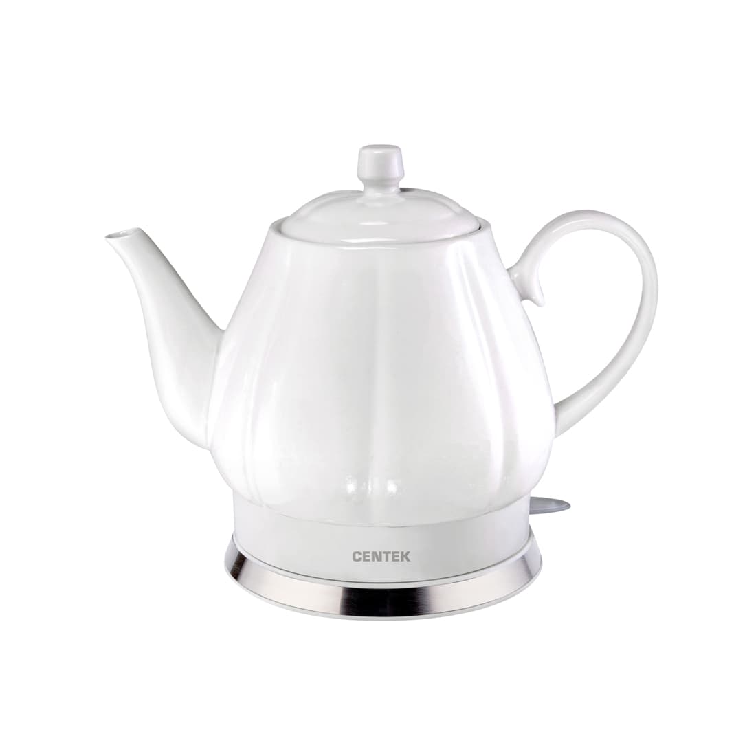 Чайник электрический, Centek, CT-0062, 2.0л, 2000W, Супербелая керамика, Рельефный корпус, Белый