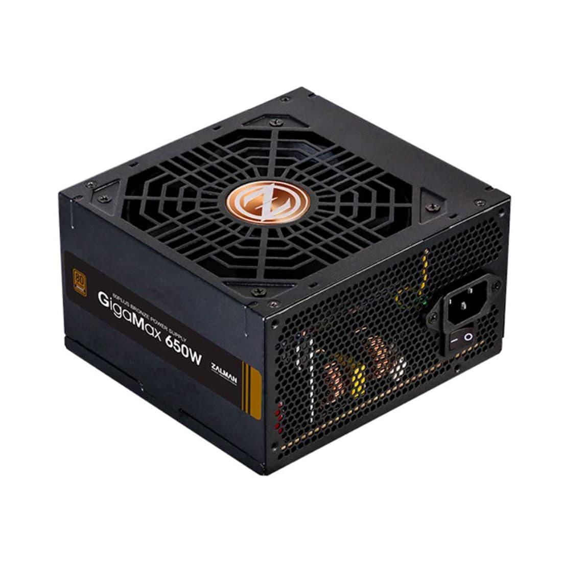 Блок питания, Zalman, ZM650-GV, 650W, ATX, Bronze, APFC, 20+4pin, 4+4pin 5*Sata, 3*Molex, 2*PCI-E 6+2 pin, FDD, Вентилятор 12см, Черный