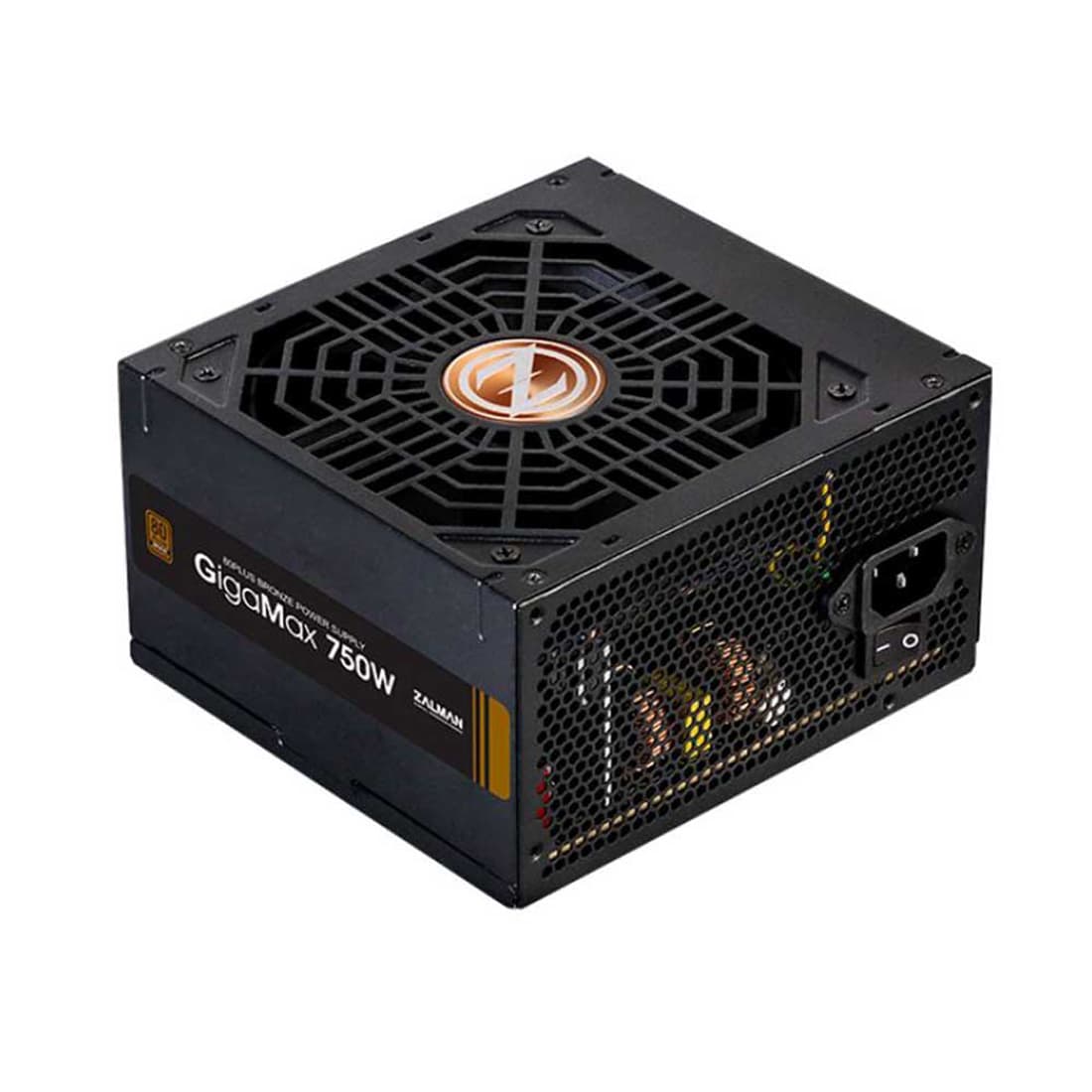 Блок питания, Zalman, ZM750-GV, 750W, ATX, Bronze, APFC, 20+4pin, 2*4+4pin, 5*Sata, 3*Molex, 4*PCI-E 6+2 pin, FDD, Вентилятор 12см, Черный