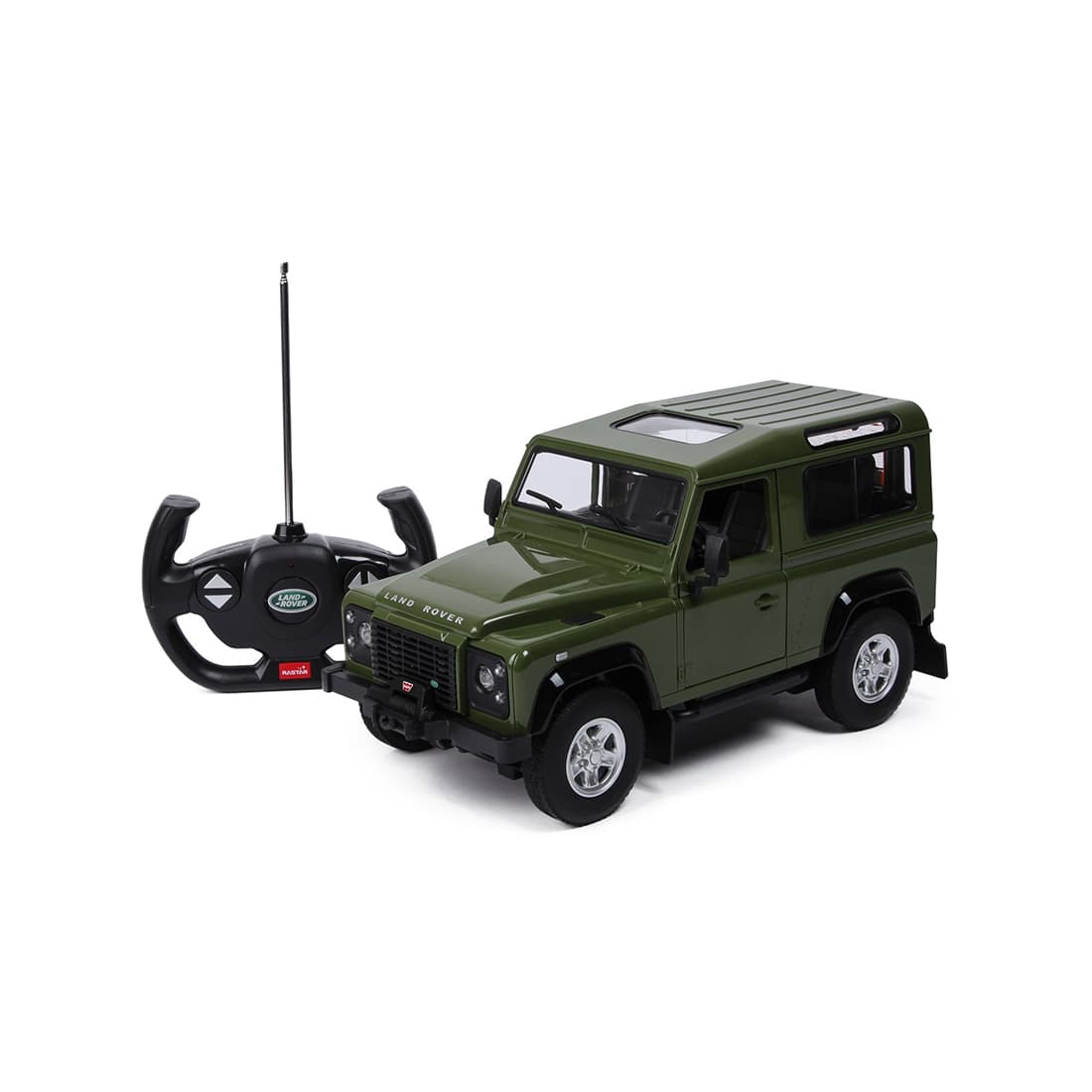 Радиоуправляемая машина, RASTAR, 78400G, 1:14, Land Rover Defender, Пластик, Открывающиеся двери, 27 Mhz, Зелёная