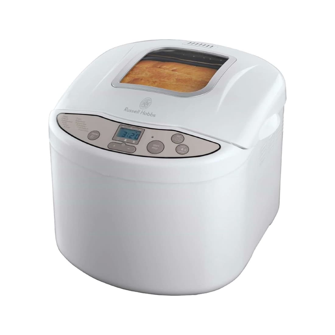 Хлебопечь, Russell Hobbs, 18036-56, Мощность 660Вт, 12 программ, Таймер отсрочки выпечки на 13 часов, Комбинации программ, Автоматическое поддержание тепла в течение 1 ч, ЖК-дисплей. Размеры буханки 450гр-1кг, Белый