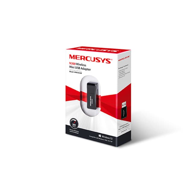 USB-адаптер, Mercusys, MW300UM, Беспроводной, 300M, USB