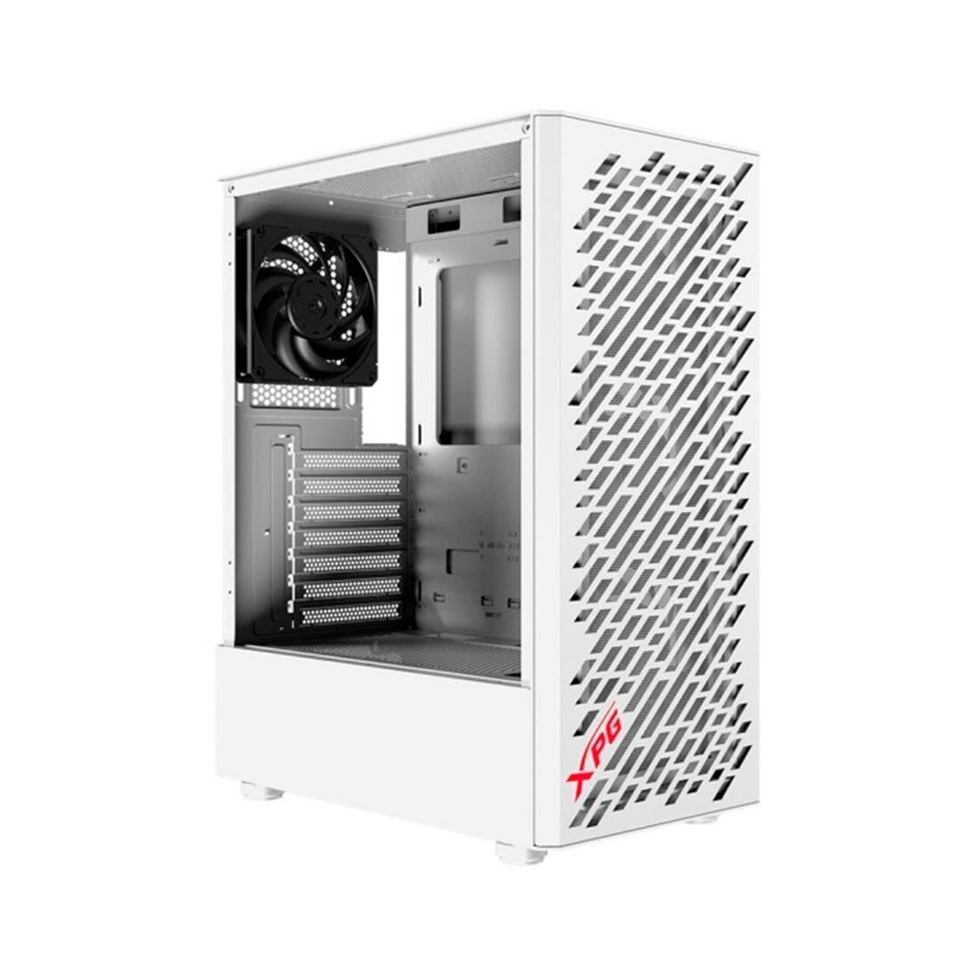Компьютерный корпус, XPG, Valor Air White, VALORAIRMT-WHCWW, Mid Tower, ATX/ m-ATX/ Mini-ITX, USB 3.2*2/ HD-Audio+Mic, Кулер 4*12см, Высота процессорного кулера до 166мм, Длина VGA до 335мм, Количество внутренних отсеков 2*3,5"/3*2,5", Сталь/Закаленное стекло, 460x210x371 мм, без Б/П, Белый