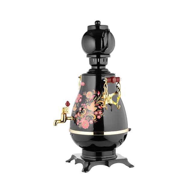 Самовар, Centek, CT-0092 B, 4.0л, 2100W, поддерж.t, + LED индикатор, Керам зав, Рисунок, Золото, Черный