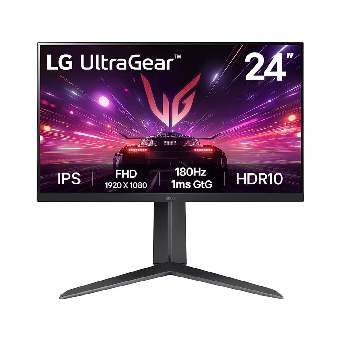 Монитор, LG, 24GS65F-B, 23.8", 1920 x 1080, IPS, 180Гц, HDMI, DP, 300кд/м2, 1000:1, 16.7M, 1мс, угол обзора(гор/верт) 178/178, 16:9, Чёрный