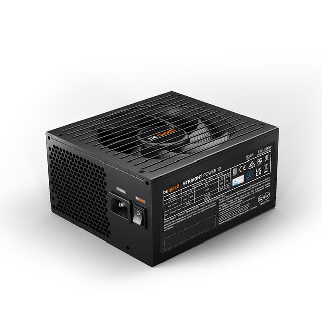 Блок питания, Bequiet!, Straight Power 12, BN338, 1000W, ATX, Titanium, APFC, 20+4 pin, 4+4pin, 8pin, 12VHPWR, 9*SATA, 2*Molex, 4*PCI-E 6+2-pin, Modular, Вентилятор 13.5см, Черный