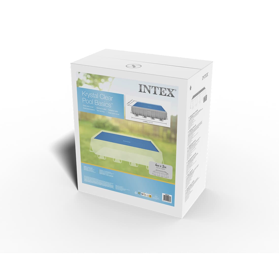 Тент солнечный для бассейнов размером до 400 x 200 см, INTEX, 28028, PE, Синий, Цветная коробка