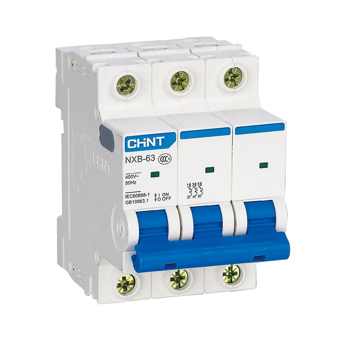 Автоматический выключатель, CHINT, 296822 NXB-63S, 3P 2A C 4,5kA