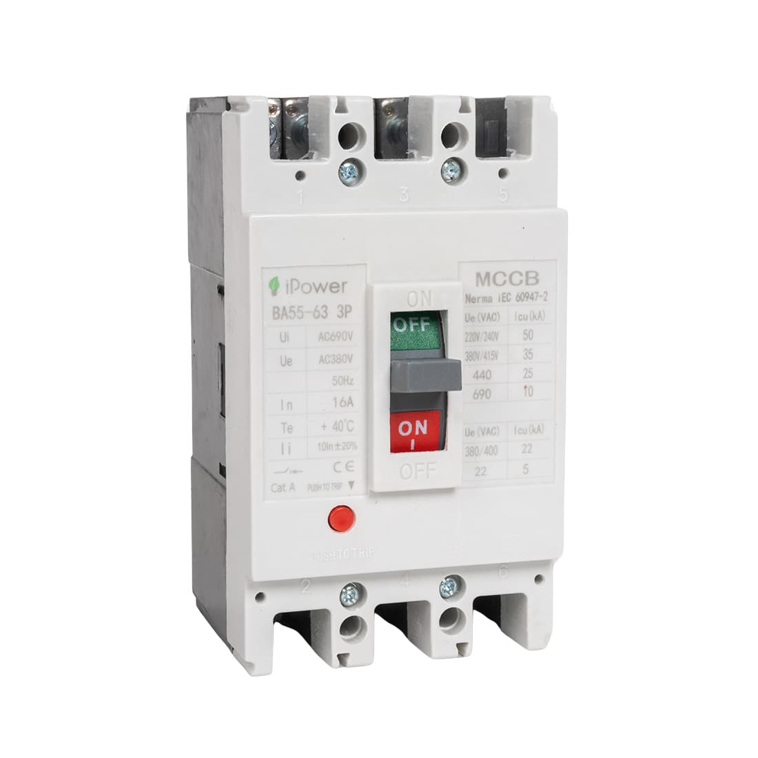 Автоматический выключатель, iPower, ВА55-63 3P 16A