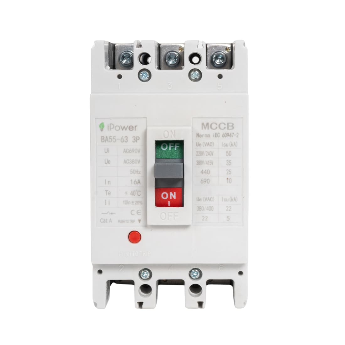 Автоматический выключатель, iPower, ВА55-63 3P 16A