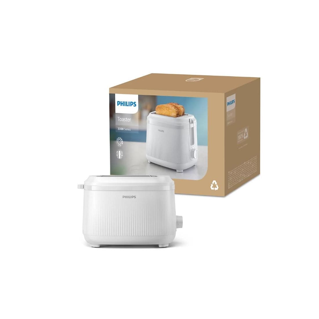 Тостер, Philips, HD2511/00, Мощность 900 Вт, Автоотключение, Цвет белый