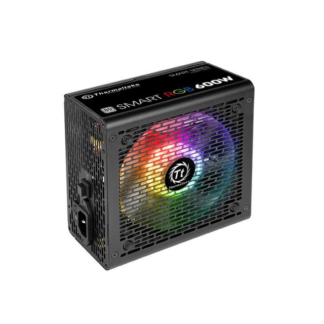 Блок питания, Thermaltake, Smart RGB 600W, PS-SPR-0600NHSAWE-1, 600W, ATX, Standard, APFC, 20+4 pin, 4+4pin, 6*Sata, 4*Molex, 2*PCI-E 6+2 pin, FDD, Non-modular, Вентилятор 12 см, 150х86х140мм, Чёрный