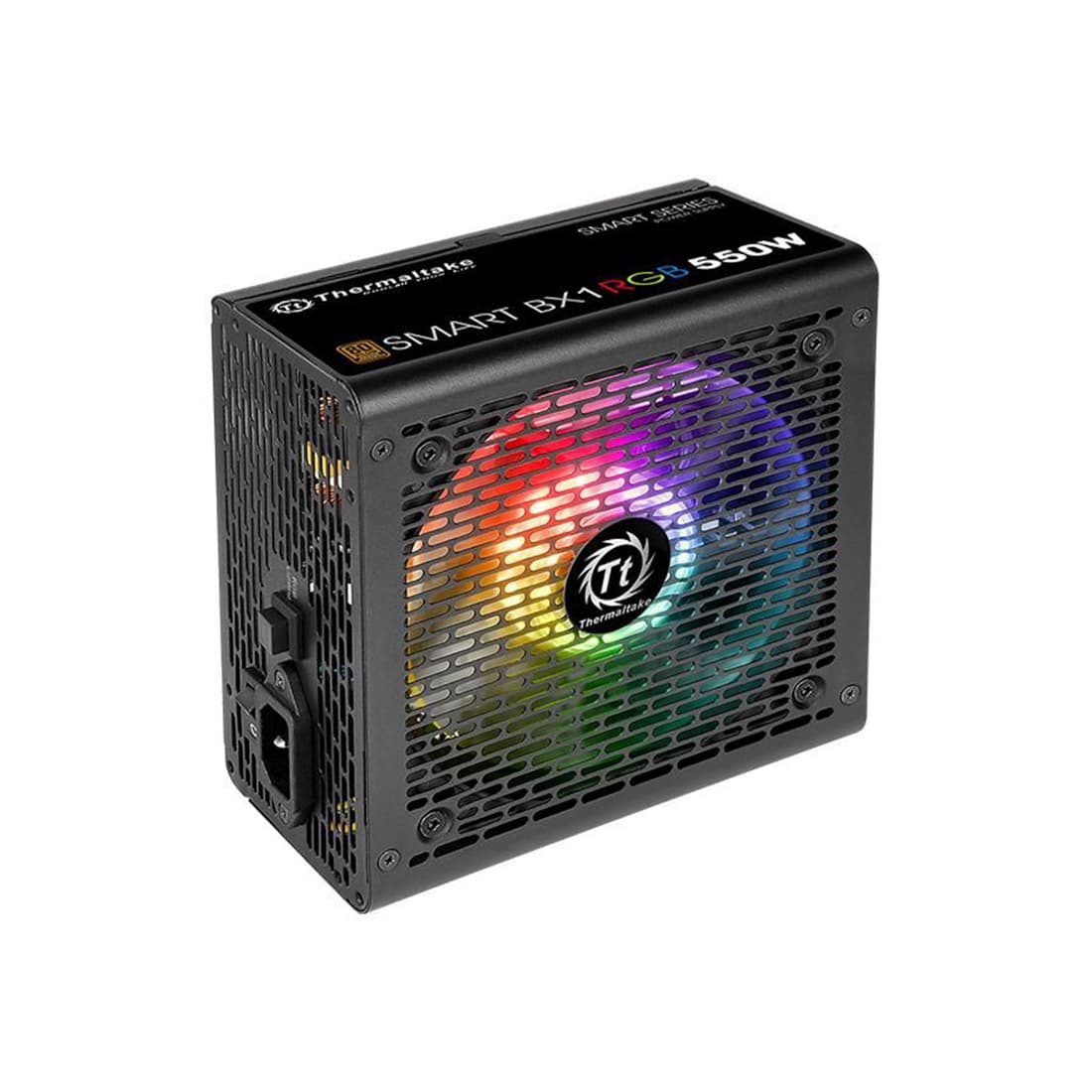 Блок питания, Thermaltake, Smart BX1 RGB 550W, PS-SPR-0550NHSABE-1, 550W, ATX, Bronze, APFC, 20+4 pin, 4+4pin, 9*Sata, 6*Molex, 4*PCI-E 6+2 pin, FDD, non-modular, Вентилятор RGB 12 см, 150*86*140мм, Чёрный