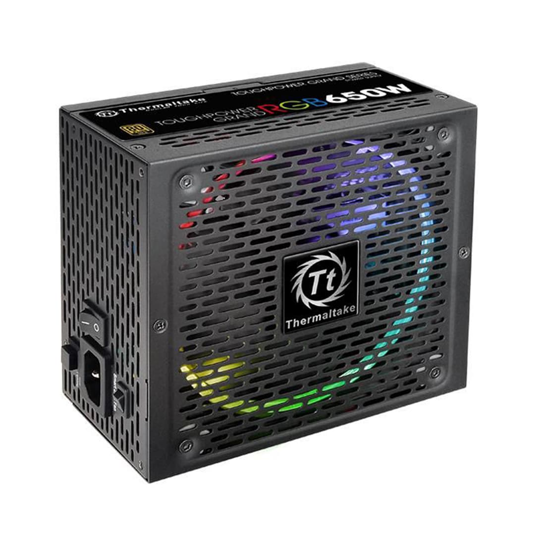 Блок питания, Thermaltake, Toughpower Grand RGB Sync Edition 650W, PS-TPG-0650FPCGEU-S, 650W, ATX, Gold, APFC, 20+4 pin, 4+4pin, 12*Sata, 4*Molex, 6*PCI-E 6+2 pin, FDD, RGB sync cable, Modular, Вентилятор RGB 14 см, 150х86х160мм, Чёрный