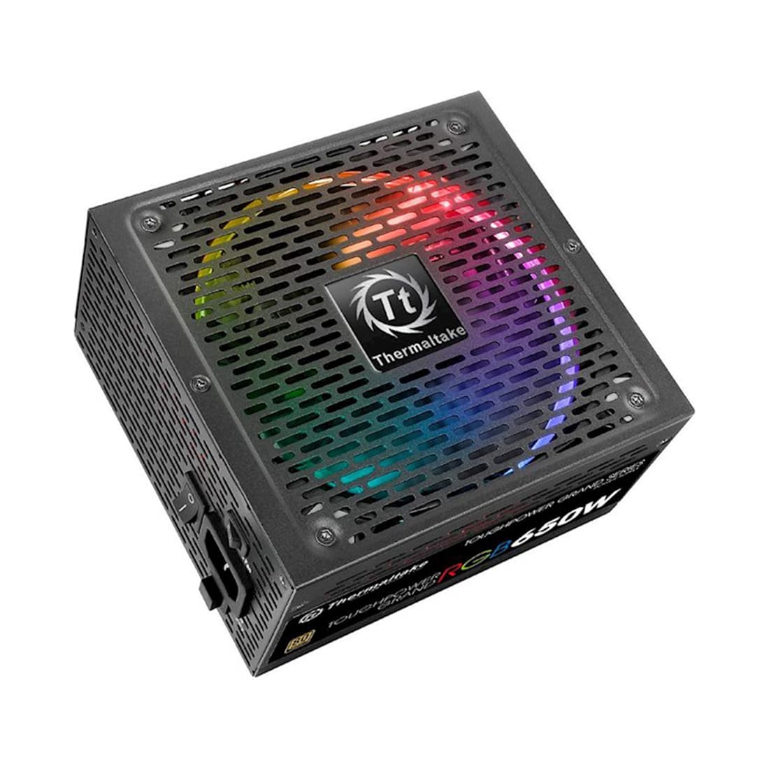 Блок питания, Thermaltake, Toughpower Grand RGB Sync Edition 650W, PS-TPG-0650FPCGEU-S, 650W, ATX, Gold, APFC, 20+4 pin, 4+4pin, 12*Sata, 4*Molex, 6*PCI-E 6+2 pin, FDD, RGB sync cable, Modular, Вентилятор RGB 14 см, 150х86х160мм, Чёрный