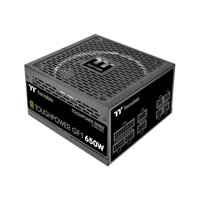 Блок питания, Thermaltake, Toughpower GF1 650W, PS-TPD-0650FNFAGE-1, 650W, ATX, Gold, APFC, 20+4 pin, 4+4pin, 9*Sata, 4*Molex, 4*PCI-E 6+2 pin, FDD, Modular, Вентилятор 14 см, 150х86х160мм, Чёрный