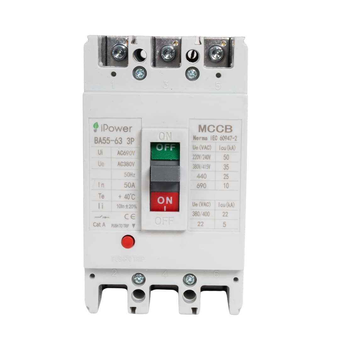 Автоматический выключатель, iPower, ВА55-63 3P 50A