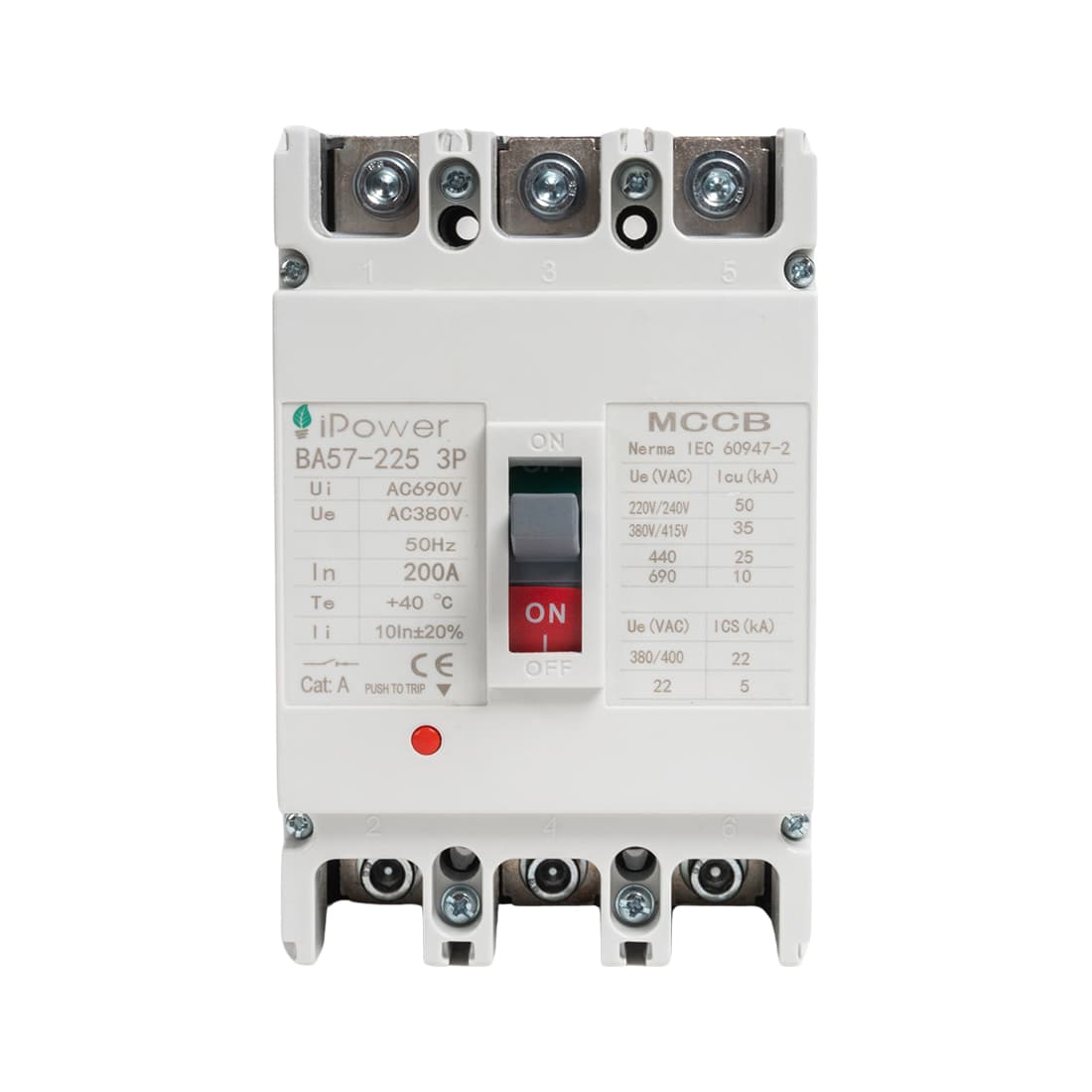 Автоматический выключатель, iPower, ВА57-225 3P 200A