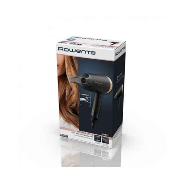 Фен, Rowenta, CV1811F0, Мощность 1600 Вт, DC мотор, Система ионизации, 2 температурных режима, 2 настройки скорости, Черный