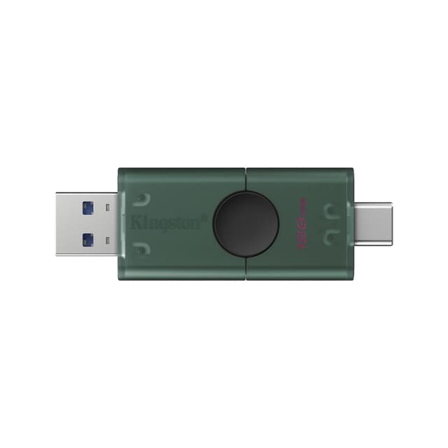 USB-накопитель, Kingston, DTDEG2/128GB, 128GB, USB-A / USB-C, Зеленый