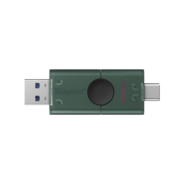 USB-накопитель, Kingston, DTDEG2/256GB, 256GB, USB-A / USB-C, Зеленый