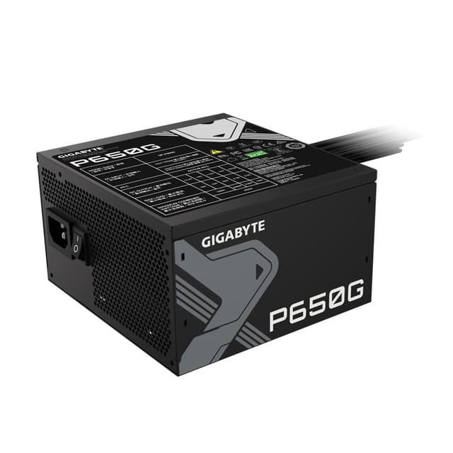 Блок питания, Gigabyte, GP-P650G, 650W, 80 PLUS Gold, ATX, 20+4 pin, 2*4+4pin, 6*Sata, 3*Molex, 4*PCI-E 6+2 pin, Вентилятор 12 см, Кабель питания, Чёрный