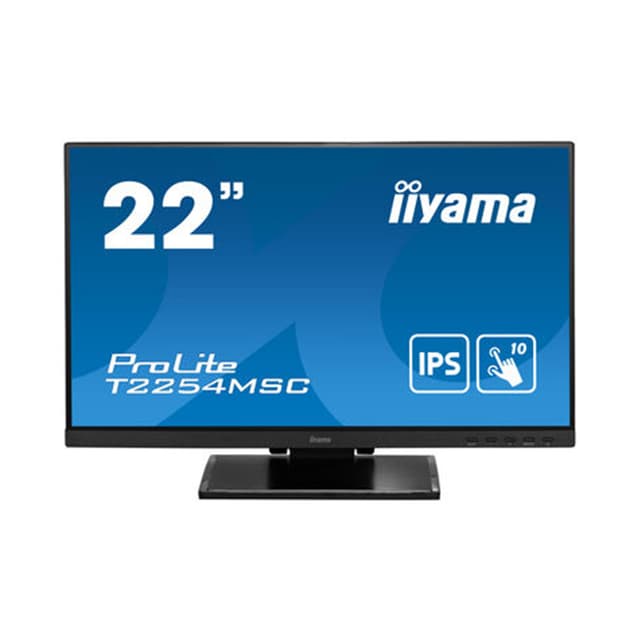 Монитор, iiyama, ProLite PLT2254M, T2254MSC-B1AG, TOUCH, 21.5", 3840 x 2160, IPS, 60ГЦ, HDMI (v2.0), DP(v1.2), DVI, USB (v3.2 x2), 350кд/м2, 1000:1, 4мс, Регулировка наклона/поворота/высоты/вращения, 100x100, 178/178, 16:9, 16.7, Черный