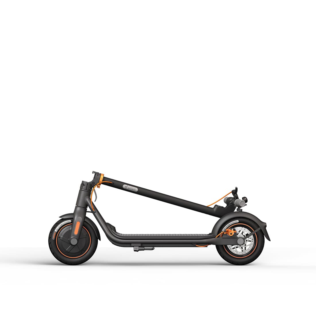 Электросамокат, Ninebot, KickScooter F40, Запас хода 40 км, Складной дизайн, Максимальная скорость 30 км/ч, Мощность двигателя 350 Вт, Вес 15,8 кг, Градус подъема 20%, Размер шин 10 дюймов, Серый